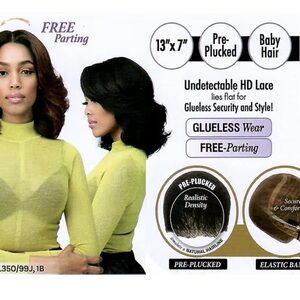 Natural Hairline Glueless Lace Wig - Black